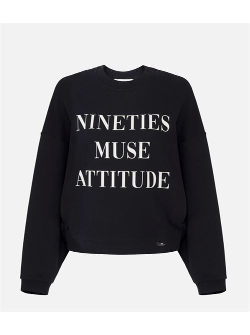 SWEATSHIRT WITH LETTERING PRINT ELISABETTA FRANCHI | MD01D56E2110 Nero